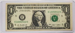 Vintage Series 2009 Double Digit Bookend $1 One Dollar Bill SN: E12202412C - Picture 1 of 2