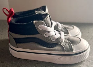 Vans Toddler Size 4.5 Shoes Black Red Grey High Top - Picture 1 of 10