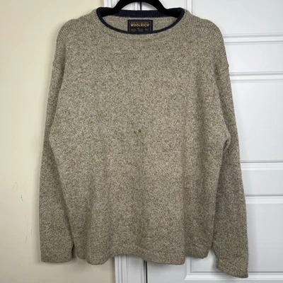 Vintage Woolrich Sweater Men’s Medium Khaki Mix Mix Wool Nylon Blend Crewneck - Image 1 of 4