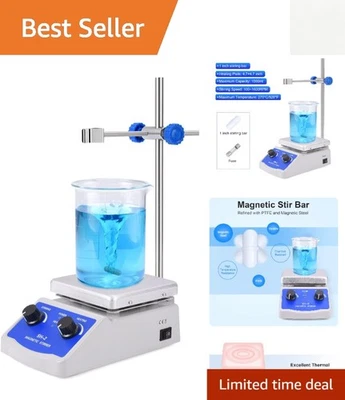 Efficient 1000ml Magnetic Stirrer Hot Plate - Adjustable Thermometer Included - Image 1 of 4