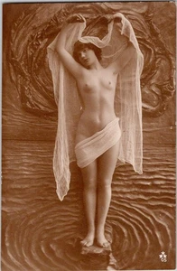 AA FRANCÉS ITALIANO MUJER DESNUDA FOTOMONTAJE ORIGINAL ANTIGUA 1910 FOTO POSTAL - Imagen 1 de 2