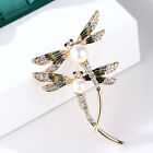 ashion women crystal pearl animal dragonfly enamel brooch pin custome jewelr SN?