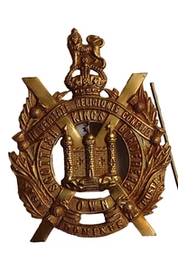 WW1 King's Own Scottish Borderers Cap Badge KC Brass 69mm 2Lugs ANTIQUE Org - Picture 1 of 24