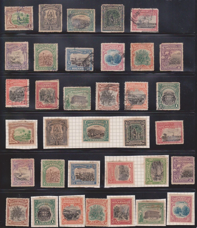 (F279-4) 1918-24 Mozambique mezcla parte conjunto de 34 sellos 1/4c a 1e (D) (NP45) Foto 1 de 1