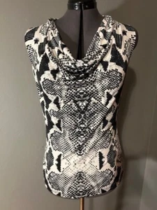 Worthington Women's Sleeveless Top Tank Black White Stretch Size Medium - Imagen 1 de 3