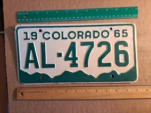 License Plate, Colorado, 1965, AL (Denver County) Al, Alan, Allen, Alice, 4726 - Picture 1 of 2