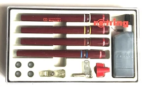 ROTRING MICRONORM Technical 4 Stift & Feder Set 3 - UNBENUTZT Hartschalenetui mit Tinte VINTAGE - Bild 1 von 16