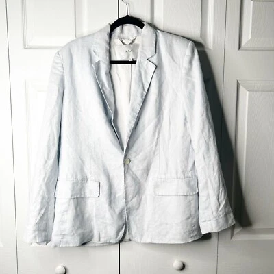 ALC Arlo Light Blue 100% Linen One Button Blazer Jacket Women's Size 12 - Image 1 of 4