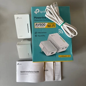 TP-Link AV600 Powerline Adapter Wi-Fi Kit TL-WPA4221 KIT Wi-Fi Extender Ethernet - Photo 1/14
