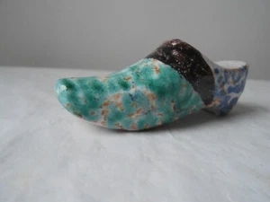 Antiker niederländischer Delft oder Rouen Nordfrankreich Keramik Mini Clog 18. Jh. Keramik. - Bild 1 von 6