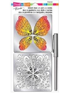 Fran's Butterfly Duo Stencil Set by Stampendous FMSD102 Stencils & Templates - Imagen 1 de 3