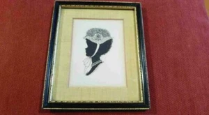 Antique Hand Painted Signed Silhouette 17th 18th Century Edwardian Georgian Maid - Picture 1 of 4