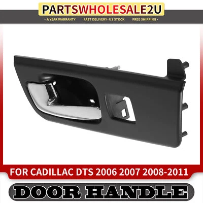 Manija de puerta interior trasera izquierda con orificio para Cadillac DTS 2006-2011 cromada + negra Foto 1 de 4