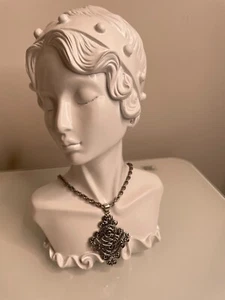 Hallmark Just becasue steel victorian pendant with steel link chain expandable - Picture 1 of 3