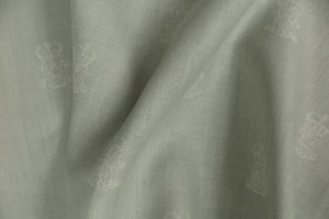 ZOFFANY CURTAIN FABRIC DESIFN "End Paper" 0.65 METRES SKY BLUE/PARCHMENT LINEN - Picture 1 of 5