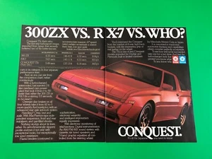 1986 1987 DODGE PLYMOUTH CONQUEST TSi VINTAGE PRINT AD ADVERTISEMENT 2 PAGE - Bild 1 von 1