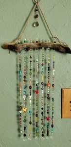 Colorful Sun Catcher Mobile Porch Window Art Boho Crystal Beaded Butterfly - Picture 1 of 15