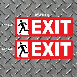 2x 9" x 3" EXIT Red Door High Quality - Vinyl Decal - FREE FAST SHIPPING - Picture 1 of 1