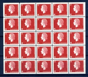 CANADA Scott 404b - NH - 4¢ Carmine Cameo Miniature Pane (.029) - Picture 1 of 1