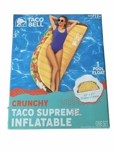 Taco Bell Inflatable Crunchy Taco Supreme Pool Lounge Float 29" X 57" - Picture 1 of 3