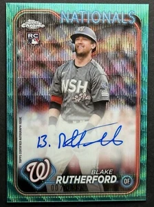 2024 Topps Chrome Aqua Wave Refractor RC Auto /199 Blake Rutherford Nationals - Picture 1 of 2