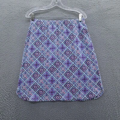 Falda de punto Talbots para mujer pequeña azul rosa celosía suave elástica informal Foto 1 de 4