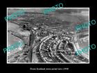 Old Postcard Size Photo Troon Scotland Town Aerial View C1950