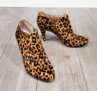 VINCE CAMUTO Vive Leopard Calf Cur Heeled Ankle Booties 6.5M