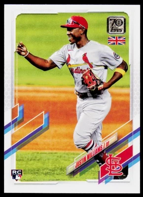 2021 Topps UK Edition Justin Williams 127 RC St. Louis Cardinals - Image 1 of 2