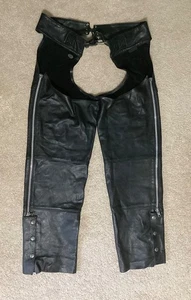 Harley Davidson Black Leather Chaps (size XL ) 32 in. inseam - Bild 1 von 3