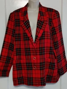 Vintage Graff Californiawear Blazer Jacket Sz 14 Plaid California Wear - Picture 1 of 7