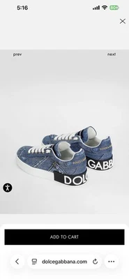 Dolce & Gabbana Denim Sneakers CK 1544! Sz. 38.5 “Authentic” - Image 1 of 4