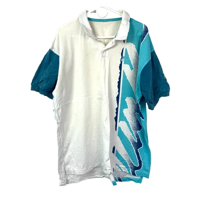Camisa Polo Tenis Vintage Nike Challenge Court Agassi Años 90 Azul Blanco Pecho 48" Foto 1 de 4