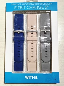 Opaski silikonowe WithIt do Fitbit Charge 3 - opakowanie 3 wymiennych taśm - Zdjęcie 1 z 4
