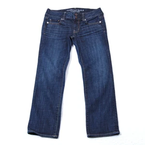 Jeans American Eagle donna 2 reg 28x24 artista crop elasticizzato blu scuro lavaggio - Foto 1 di 14