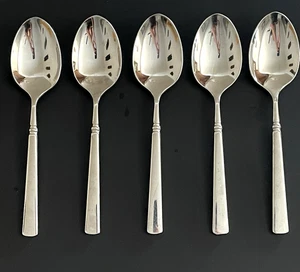 ONEIDA EASTON GLOSSY Stainless Flatware Set of 5 PLACE / OVAL SOUP SPOONS 7 3/8" - Picture 1 of 6