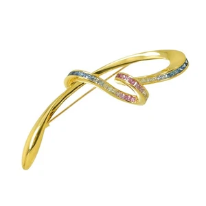 Jeunet Sapphire 3.25ct Brooch 18K YG 750 90294778 - Picture 1 of 7