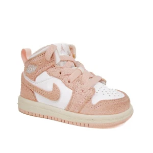 Nike Air Jordan 1 Tenis Mid SE Rosa Gamuza Niños Zapatos Niño Pequeño Talla 4C - Imagen 1 de 8
