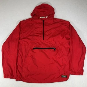 Vintage LL Bean Jacket Mens Large Red 90s Anorak 1/4 Zip Pullover Windbreaker - Picture 1 of 5