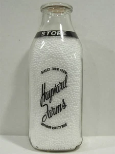 SSPQ Milk Bottle Hayward Farms Dairy Farm Milford NH HILLSBOROUGH CO 1951 Store - Picture 1 of 2
