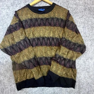 Vintage Towncraft Sweater Mens XL Dark 90s Cabincore Cozy Grandpa Dad Heritage - Picture 1 of 5