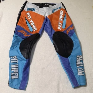 Pit Viper Motorcycle Pants Men’s XL Baby Blue & Orange Motocross MX - Picture 1 of 13