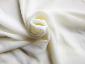 White Ivory Polyester Soft Crepe Chiffon Drape Dress Crafts Fabric 58" By Meter - Picture 1 of 1