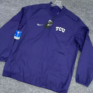 TCU Horned Frogs Nike Jacket Mens XL Purple Coaches Sideline Lockdown Half-Zip - Picture 1 of 12