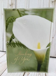 Calla Lily Sympathy Hallmark Card Thinking Of You Wishing You Peace Comfort New - Picture 1 of 7