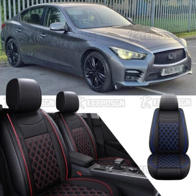 Juego completo de funda de asiento 5 asientos delanteros y traseros para Infiniti Q50 QX50 QX60 QX70 QX80 Foto 1 de 4