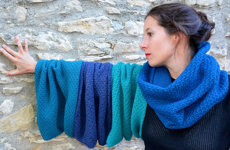 HECHO N PERÙ Baby Alpaka Doppel-Loopschal Peru Fair Trade Winter Schal Unisex Handgefertigt