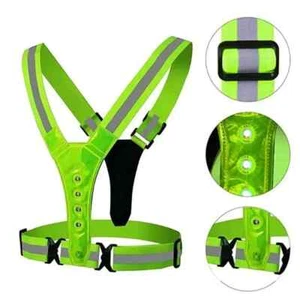 Hardloopvest met verlichting - verlichtingsvest hardlopen - een maat voor buiten - Afbeelding 1 van 2