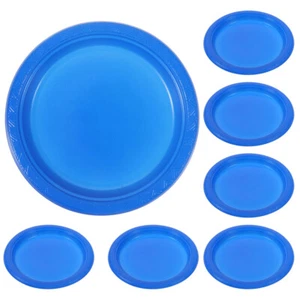 20 Pcs Blue Round Dining Tray Fruit Party Plates Trays for Serving Food - Picture 1 of 12