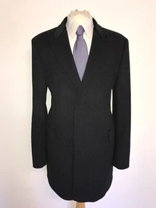 RICHARD JAMES - Mens Long DARK GREY WOOL Covert COAT - UK 46 Reg - STUNNING - Picture 1 of 11